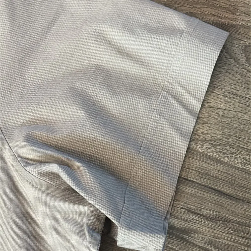 Banana Republic Mens XL Short Sleeve Button Up Utility Shirt Stone Beige Cotton